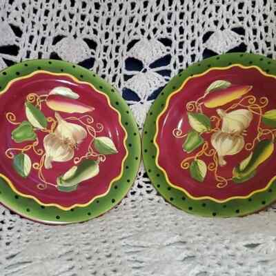 Gates Wear LGA10 plates vegetables Design Red with Dots 9 3/4''