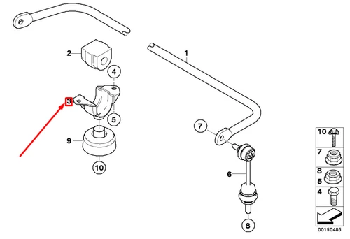 NEU BMW 5 E60 Stabilisatorhalterung hinten rechts 33556761730 ORIGINAL - Bild 5 von 7