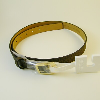 Michael Kors Signature Logo Belt Brown  M Signature Logo Skinny Belt in BROWN - Sale | Michael Kors [US] main image 4