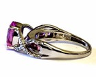 10k white gold .14ct SI2 H womens diamond gemstone pink topaz ring band 3.7g 7 — photo 6