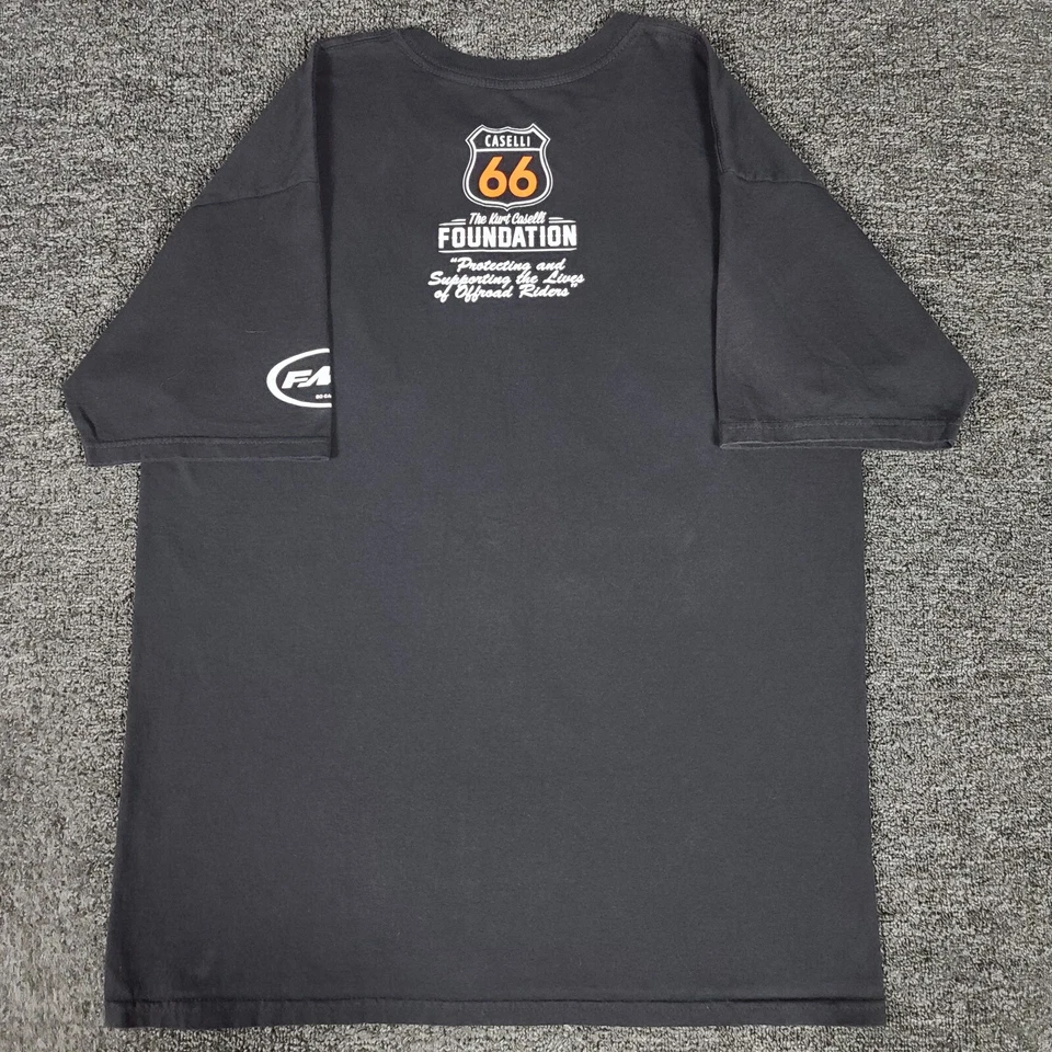 FMF Shirt Mens Large Black USA Flag Kurt Caselli Foundation Off Road Motorcycle - Image 3 of 4