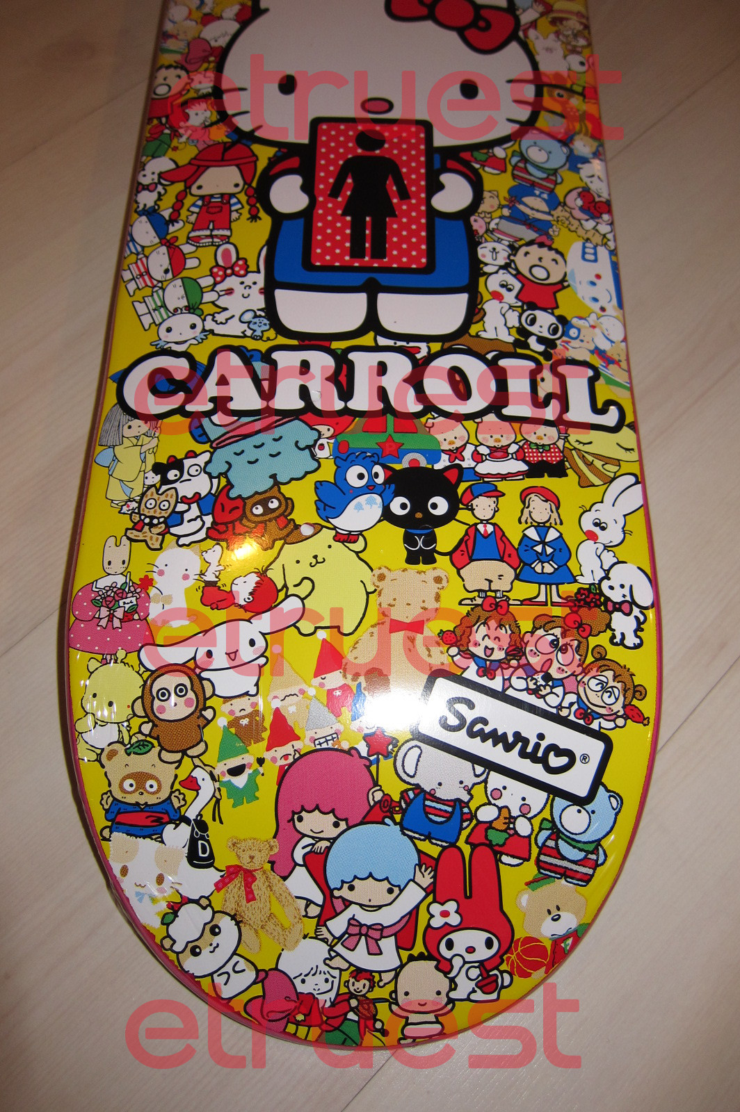HELLO KITTY x GIRL SKATEBOARD DECK 50TH ANNIVERSARY SANRIO CARROLL