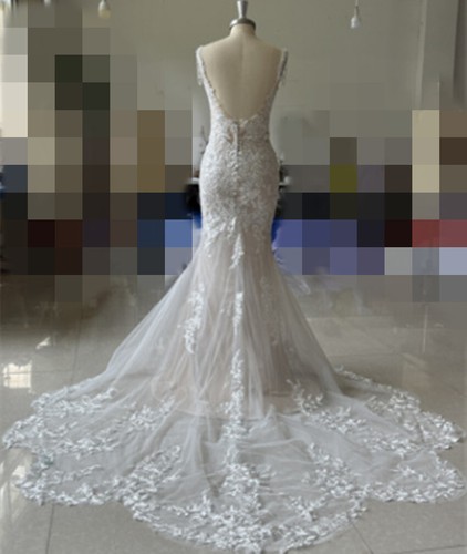 Customized Meerjungfrau Brautkleider Rückenlose Spitze Applique Brautkleid Sexy - Bild 20 von 22