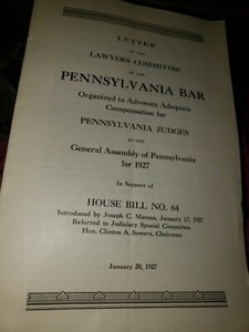 1927 Letters To Lawyers Pennsylvania  Bar  House Bill. No. 64 Catalog3, 32