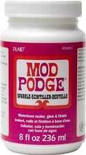 Mod Podge 8 oz Sparkle Waterbase Sealer, Glue and Finish, Clear