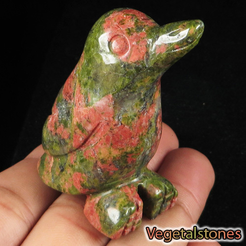 Oiseau en unakite pierre naturelle pour harmoniser votre bureau et salon