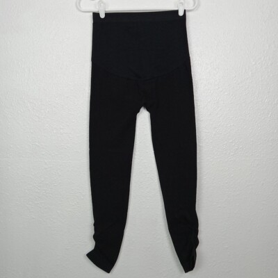 Two Under Control Maternity Legging (X2) Medium Black High Rise L26 Crop Ruching