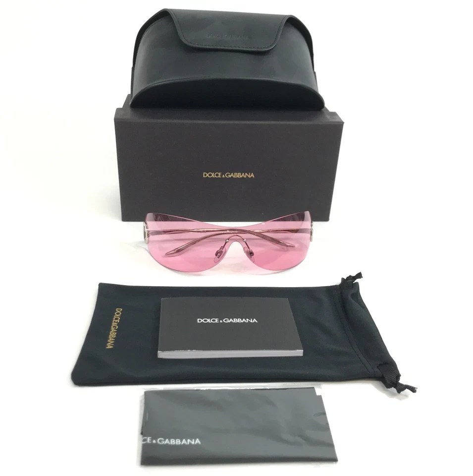 Gafas de sol Dolce & Gabbana DG2308 05/84 monturas plateadas con lente protectora envolvente rosa Foto 2 de 4