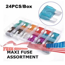 24 Pack Large MAXI / APX Blade Fuse Assortment Auto Car Truck SUV AMP FUSES Kit