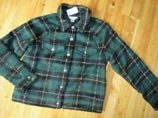 Christopher & Banks M Green Multi Snap Up Jean Jacket Style Jacket Nwt Nice