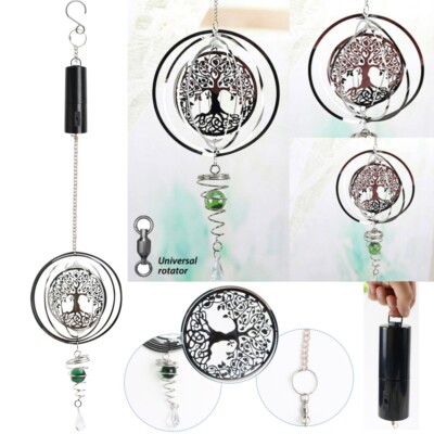 3D Rotating Wind Chimes Tree Of Life Wind Spinner Bell Rotating Motor Home Decor