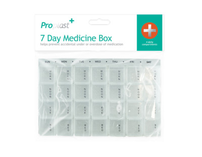 7 Tage wöchentlich Pillendose KLAR Organizer Medizin Vitamin Aufbewahrung Erinnerung Geschenk UK