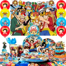112 Pcs One Piece Party Decorations One Piece Party Supplies Plates Balloons Cup