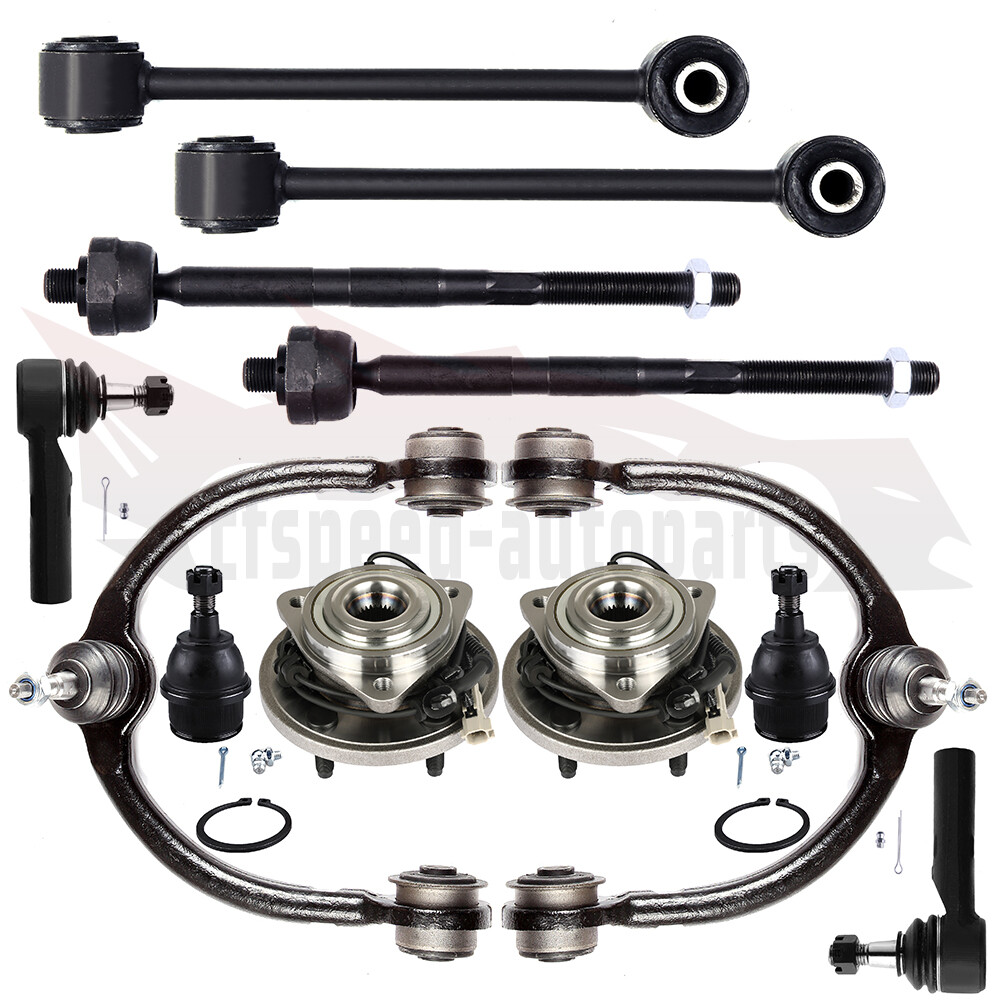 12-Piece Front Upper Control Arm Ball Joint Kit for Jeep Commander Wheel Bearing Hub