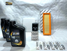 KIT TAGLIANDO + CANDELE ORIGINALE FIAT 500 PANDA 1.2 1.4 BENZINA SELENIA 5W40 KP