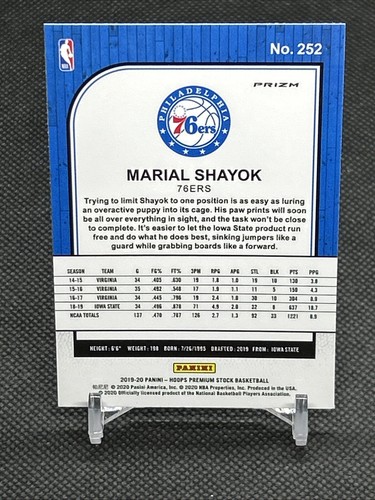 2019-20 Panini NBA Hoops Premium Stock - Silver Lazer Prizm #252 Marial Shayok - Picture 8 of 14