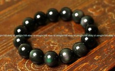 Natural 6/8/10/12/14mm Black Rainbow Eye Obsi...