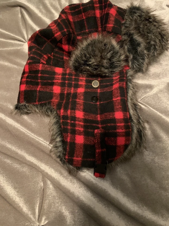 Sombrero trampero a cuadros de Zan Tocado Rojo, Negro Foto 2 de 4