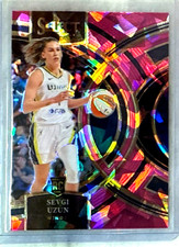 Sevgi Uzun 2024 Panini Select WNBA Premier Pink Cracked Ice Prizm RC-#177 Wings
