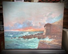 Quadro 100x80cm/ Olio Su Tela  Firmato  Millus( Mario Illusi) /1950