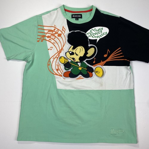 MAKOBI MONEY MONEEEY TEE Size Men's Large Teal White