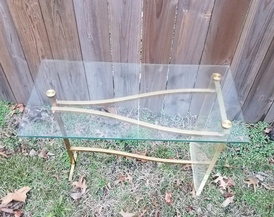 Mesa consola CHARLES HOLLIS JONES Lucite Hollywood Regency Midcentury **DAÑADA Foto 2 de 4