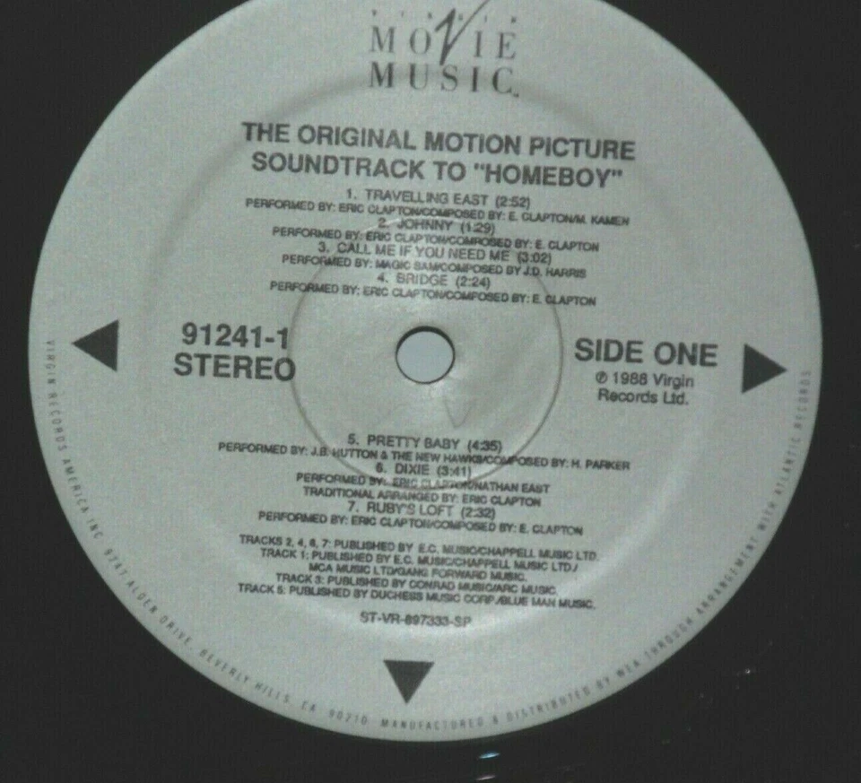 HOMEBOY OST Soundtrack LP VG+ Plays Well Eric Clapton 1988 Virgin 912411 Vinyl - Image 2 of 3