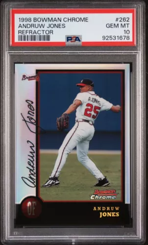 1998 Bowman Chrome Refractor ANDRUW JONES #262 - PSA 10 Gem Mint - POP 1