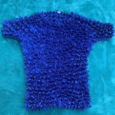 Vintage Royal Blue Popcorn Bubble Top 