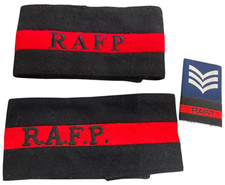 RAF Police RAFP Armlet Brassard Arm Band x 2 & Sergeant Epaulette Rank Slide