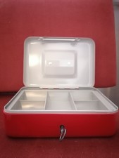Vintage Retro Geldkassette | Metall Rot | mit Ersatzschlüssel |