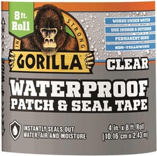Gorilla 107261 Waterproof Patch  Seal Tape, Clear, 4-In. x 8-Ft. - Quantity 4