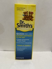 Dr. Smith's Zinc Oxide Diaper Rash Ointment Quick Relief Infants Baby 3 oz