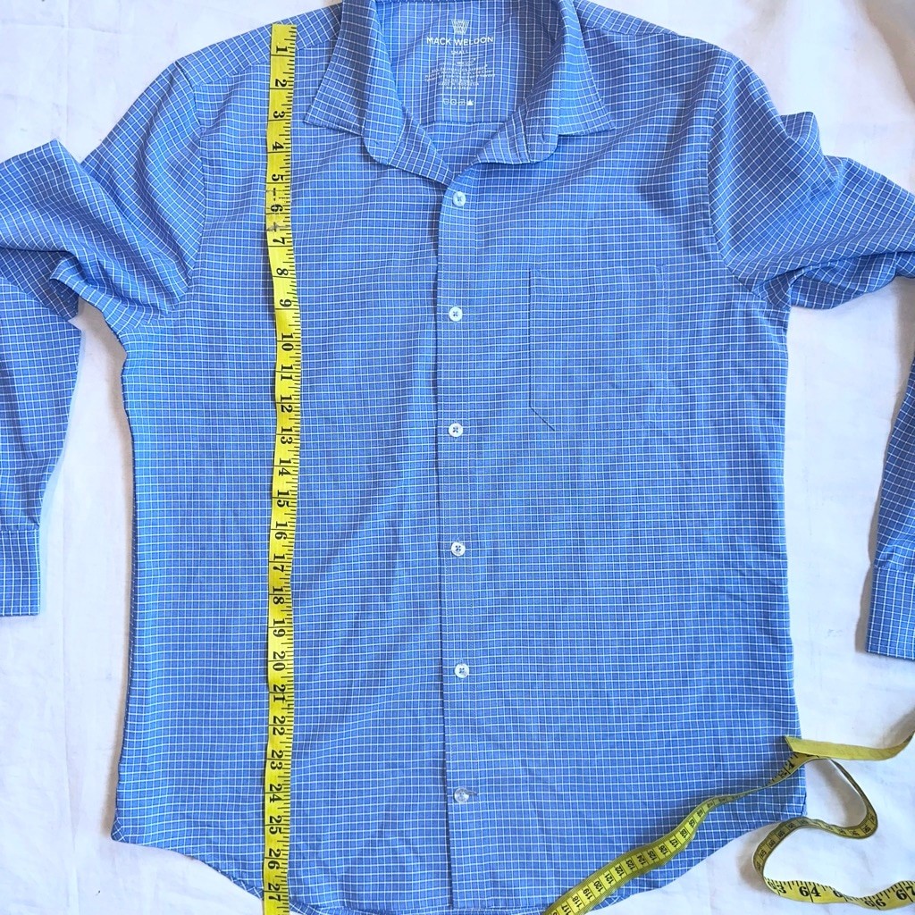 NWOT Men’s Small Mark Weldon SeaWool LS Button Down Blue Checkered Shirt