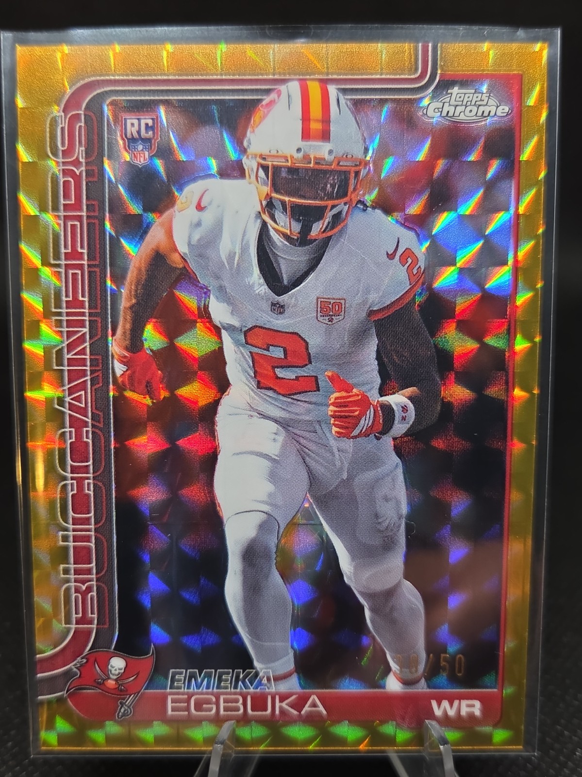 2025 Topps Chrome Emeka Egbuka Rookie Gold Geometric Refractor /50 RC