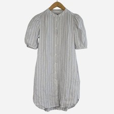 Gap Linen Cotton Striped Puff Sleeve Shirt Dress NWT XS