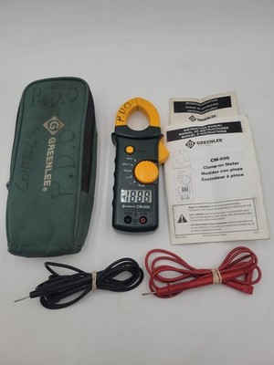Greenlee CM-600 Digital AC Clamp-On Meter Multimeter Tester Kit w/ Leads & Case
