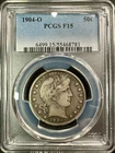 1904 O Barber Half Dollar - PCGS F15 - Scarce Problem-Free Coin
