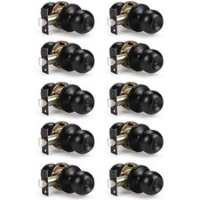 Matte Black Privacy Door Knob, Interior Bedroom Bathroom Door Knobs with Lock...