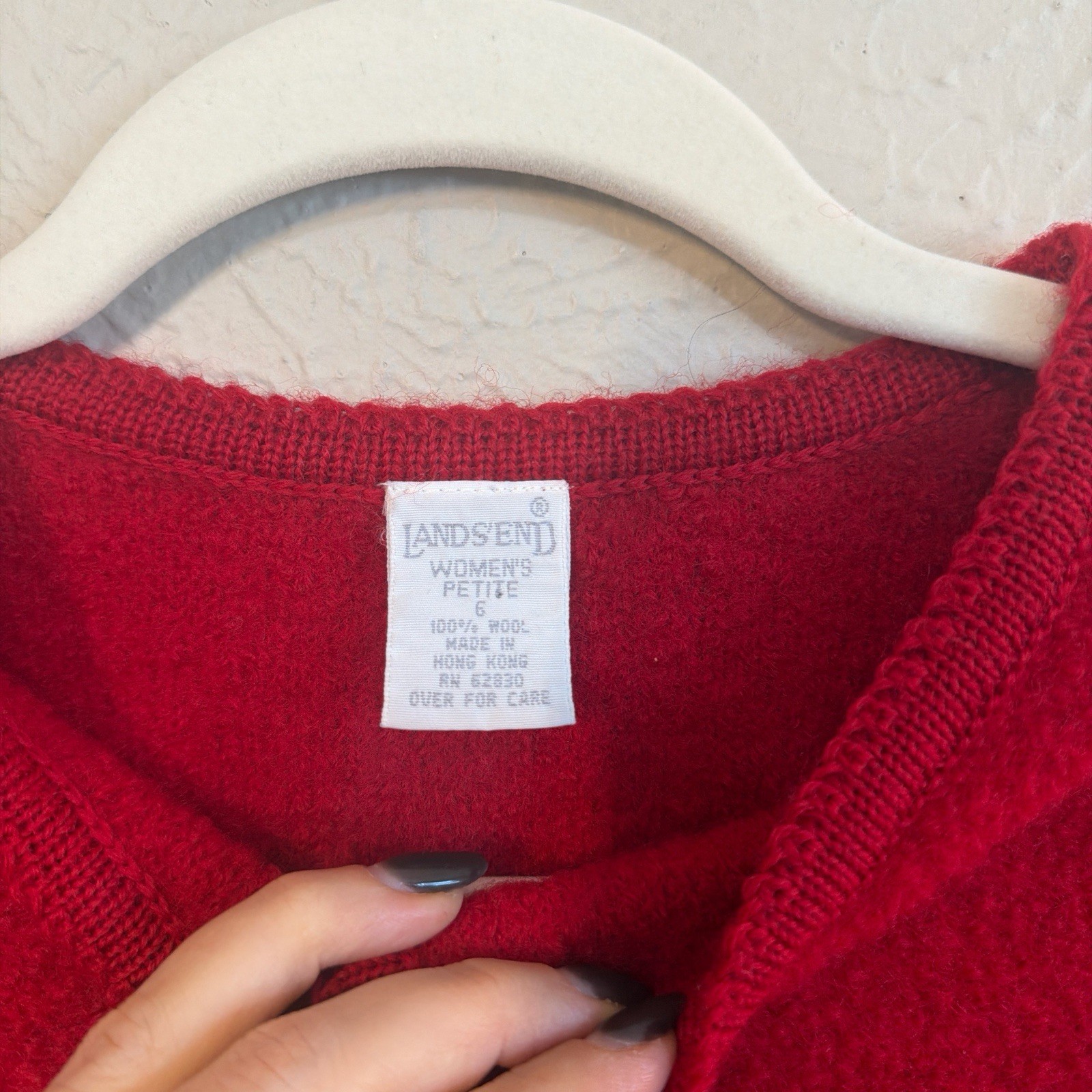 Lands' End Red Collared Wool Button Jacket Petite… - image 5