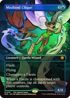 MTG FOIL Mistbind Clique Borderless - Special Guests #131