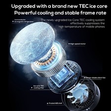 RGB Illuminated Magnetic Phone Cooler with 7-Blade Silent Fan and 23x23 Chip