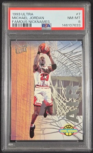1993-94 Fleer Ultra Famous Nicknames Michael Jordan #7 AIR PSA 8 Chicago Bulls