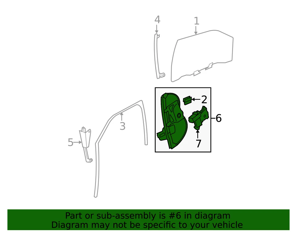 Regulador de ventana eléctrica del lado del pasajero delantero genuino GM con motor 20896933 Foto 2 de 4