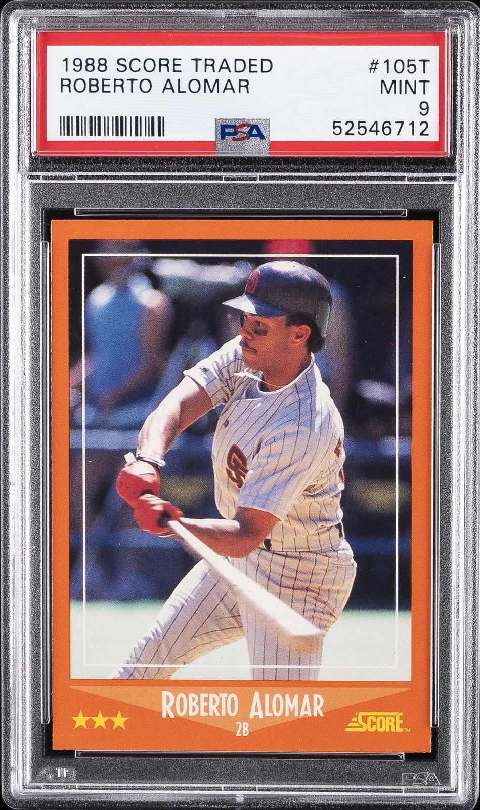 1988 SCORE TRADED #105T ROBERTO ALOMAR ROOKIE RC PSA 9