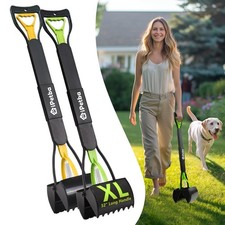 iPetba Large Dog Pooper Scooper for Yard - 32" Long Handle, No Bending, 2 Pack
