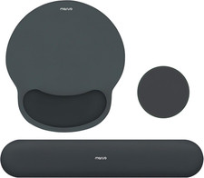 Wrist Rest Support for Mouse Pad Keyboard Set, Circle Curved Ergonomic Mousepad 