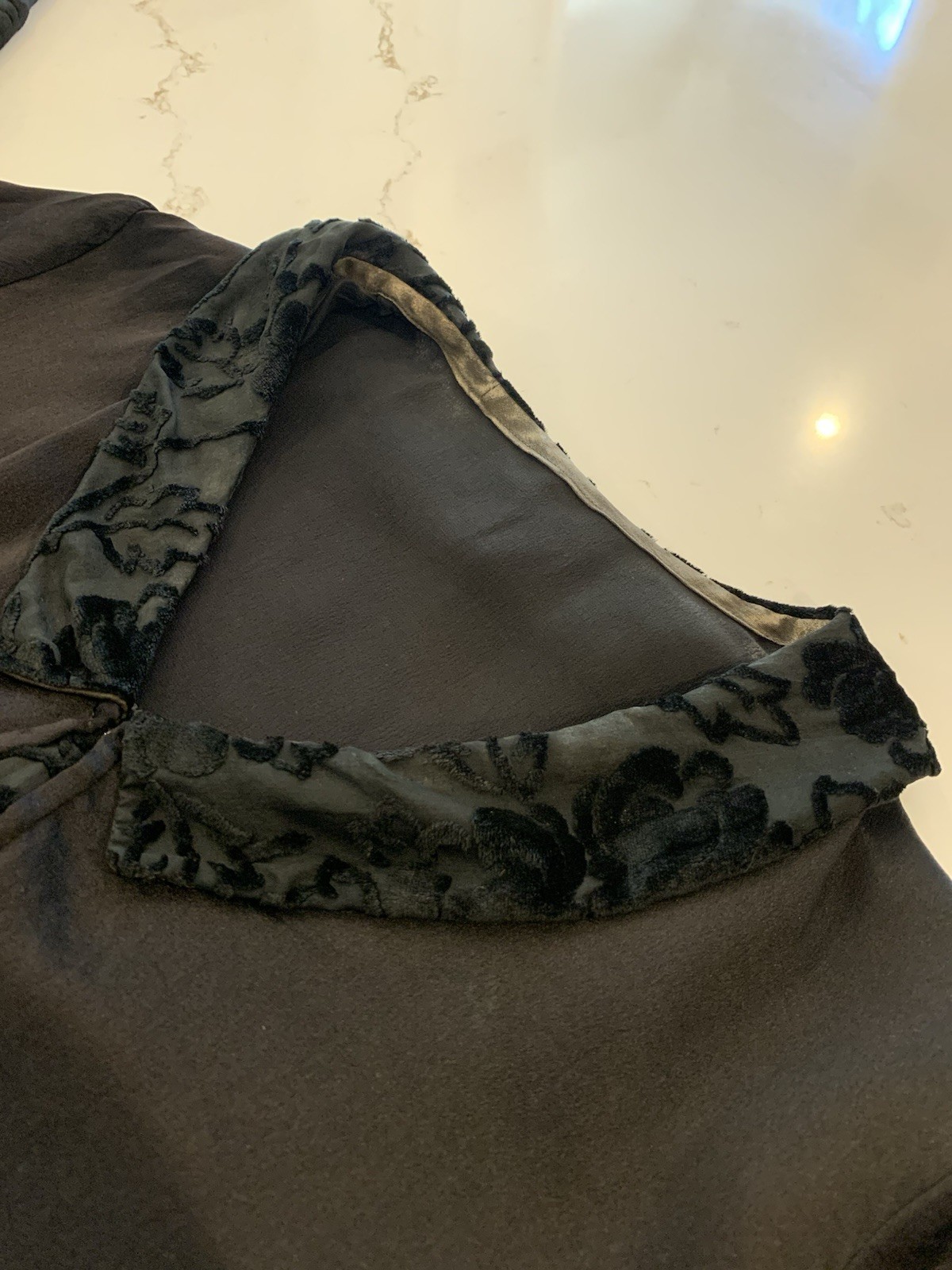 Edwardian style 1940’s Black Silk Mourning Dress Size Medium NO Tags Minor Flaw