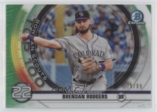 2020 Bowman Scouts Top 100 Chrome Green Refractor 75/99 Brendan Rodgers 1og