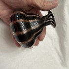 Murano  Vase GOLD & CRANBERRY Ribbon Blown Glass — photo 2